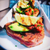 Cajun Spiced Tuna Steak w/ Salsa & Avocado 